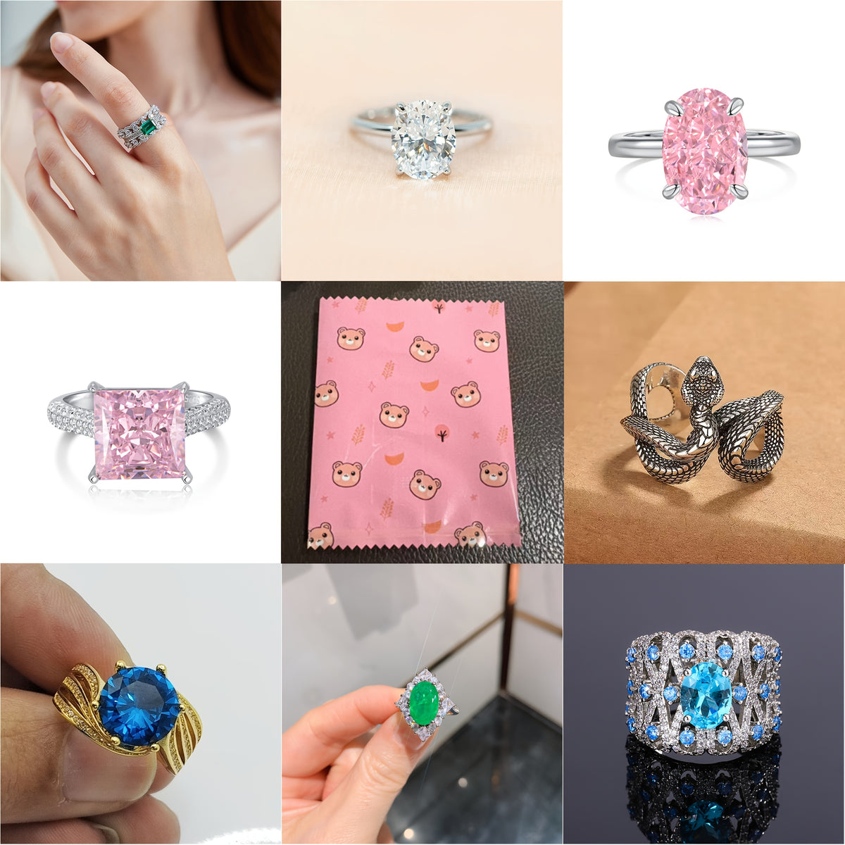 1pc random style ladies' ring, eye-catching gift, popular gift among ladies, perfect holiday gift, for family, friends, birthdays, Mother's Day, parties, Christmas, Father's Day and New Year. The best choice for men/women to give as gifts