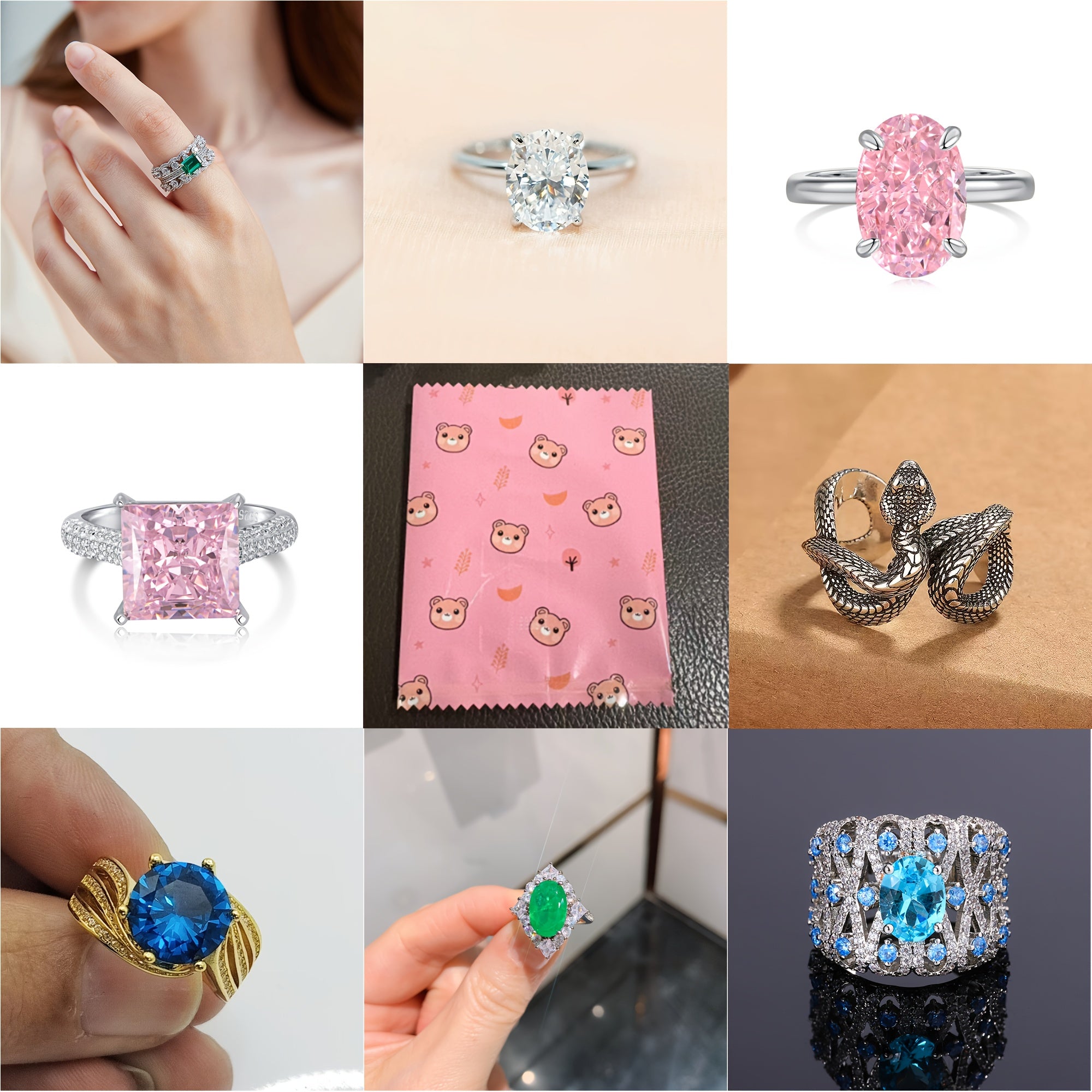 1pc random style ladies' ring, eye-catching gift, popular gift among ladies, perfect holiday gift, for family, friends, birthdays, Mother's Day, parties, Christmas, Father's Day and New Year. The best choice for men/women to give as gifts