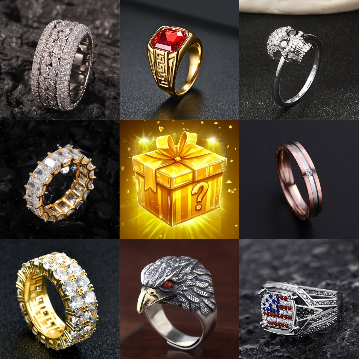 1pc Random men's ring styles, fashionable and avant-garde jewelry gifts for Father's Day and parties - various styles, party accessories, suitable for daily wear as well as holiday gifts for your friends, family and significant others