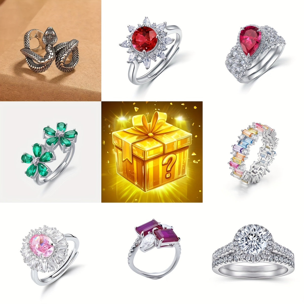 1pc Random style of ladies' rings. Adjustable, the perfect choice for Halloween, Christmas, Easter, Thanksgiving or Mother's Day! For personal use or as a gift for friends