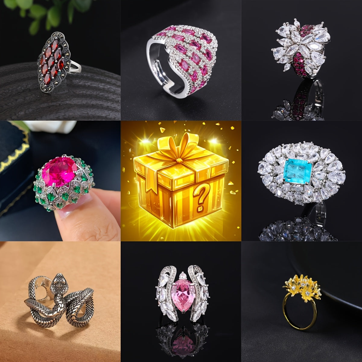 1pc women's ring Random style - Fashionable and elegant women's accessories, suitable for family, friends, birthdays, Mother's Day, parties, Christmas holiday gifts, the best choice for ladies to give as gifts